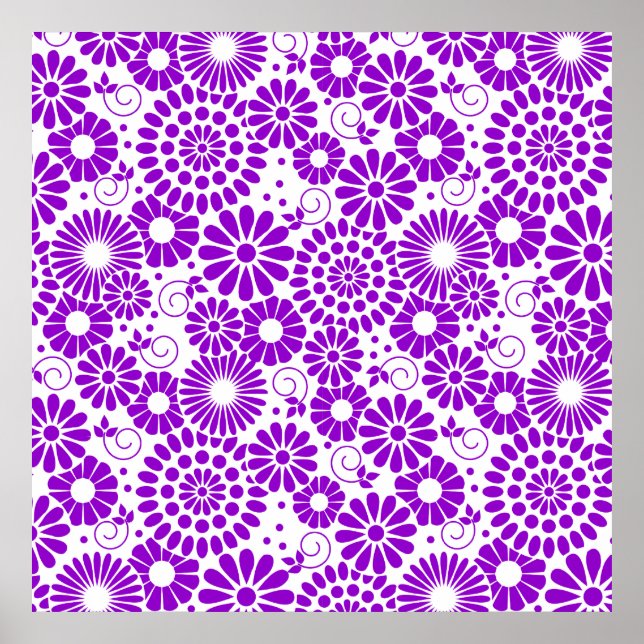 Vintage floral purple Poster (Front)