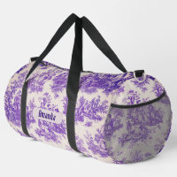 Vintage floral purple toile de jouy monogram