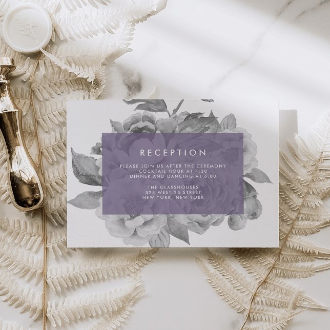 Vintage Floral Reception Card | Violet (Creator Uploaded)