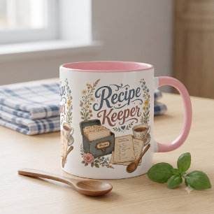 Vintage Floral Recipe Keeper Cottagecore Mug