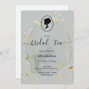 Vintage floral regency bridal shower invitation