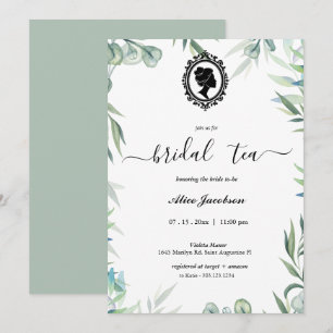 Vintage floral regency bridal shower invitation
