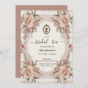 Vintage floral regency bridal shower invitation