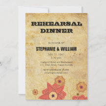 Vintage Floral Rehearsal Dinner Card