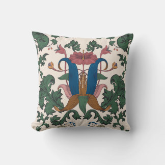 Vintage floral renaissance wallpaper. cushion