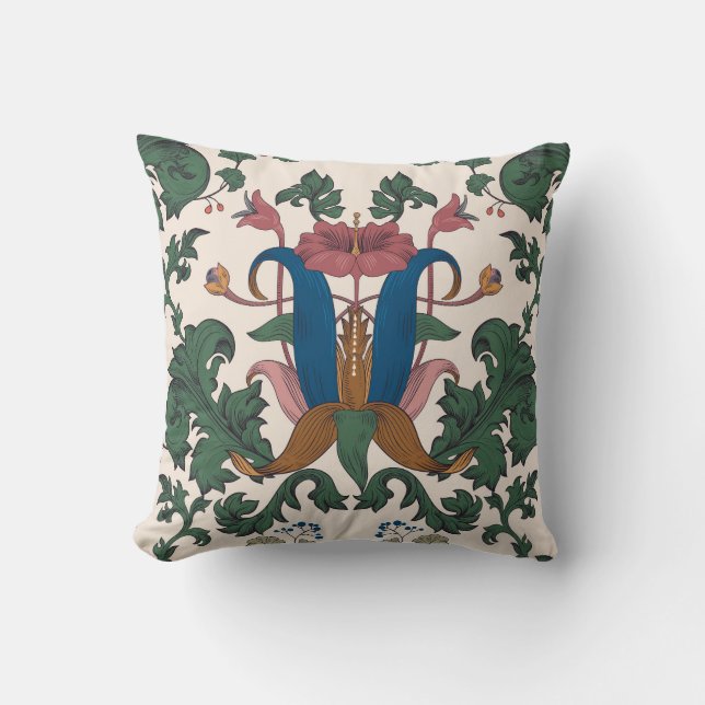 Vintage floral renaissance wallpaper. cushion (Front)