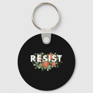 Vintage Floral Resist Anti-trump Not My President  Key Ring