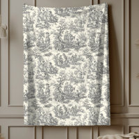 Vintage floral retro black toile de jouy fle
