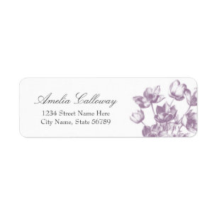 Vintage Floral Return Address Labels / White