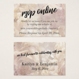 Vintage, Floral, Romantic RSVP Online Wedding Card