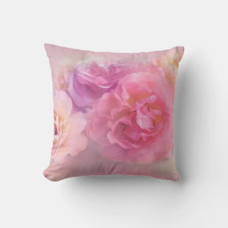 Vintage Floral Rose Elegant Art  Red Black Cushion