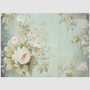 Vintage Floral Rose Greenery Decoupage Tissue Paper