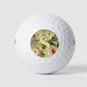Vintage Floral Rose Greenery Golf Balls