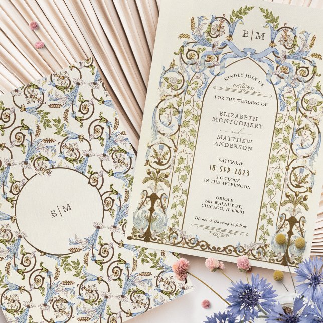 Vintage Floral Royal Victorian Wedding Invitation (Creator Uploaded)