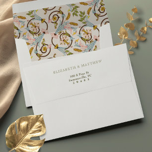 Vintage Floral Royal Wedding Victorian Pattern Envelope