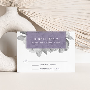 Vintage Floral RSVP Card   Violet