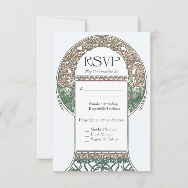 Vintage Floral RSVP Wedding Cards I (Front)