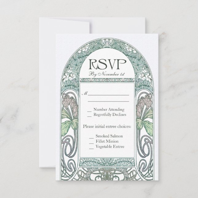 Vintage Floral RSVP Wedding Cards IV (Front)