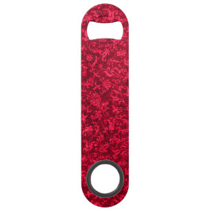 Vintage Floral Ruby Cranberry Red