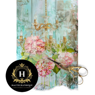 Vintage Floral Rustic Chandelier French Decoupage Tissue Paper