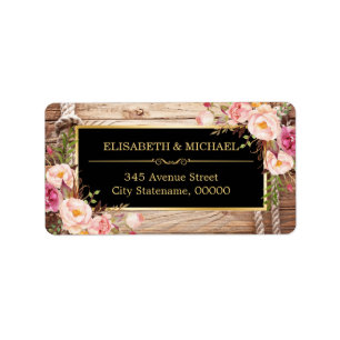 Vintage Floral Rustic Country Wood Knot Decor Label