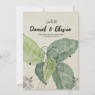 Vintage Floral Rustic Save The Date Invitation