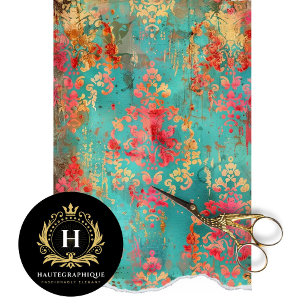 Vintage Floral Rustic Texture French Decoupage Tissue Paper
