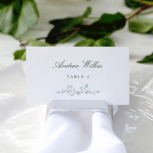 Vintage Floral Sage Green Wedding Escort Cards