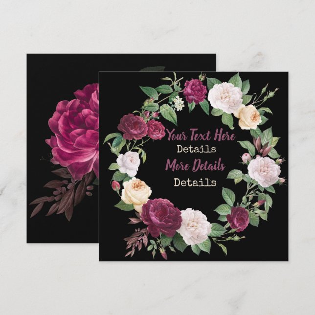 Vintage Floral Save The Date (Front/Back)