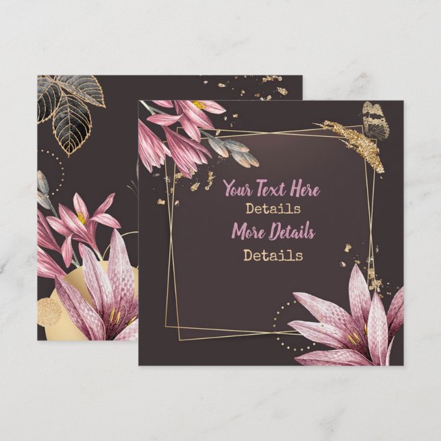 Vintage Floral Save The Date (Front/Back)