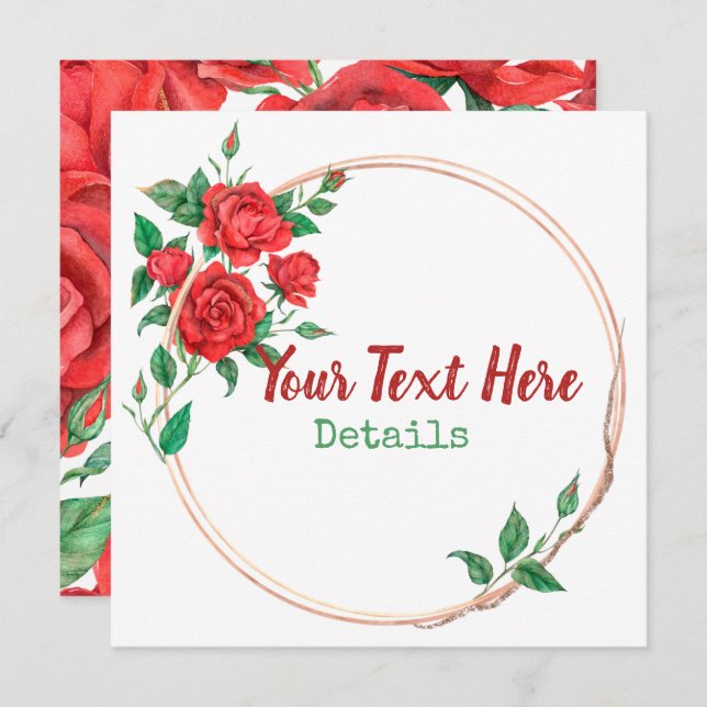 Vintage Floral Save The Date (Front/Back)
