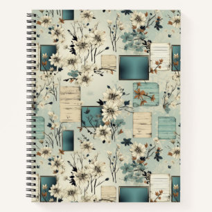 Vintage Floral Scrapbook Pattern (2) Notebook