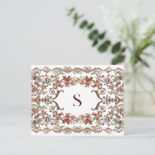 Vintage Floral scrolls    Postcard