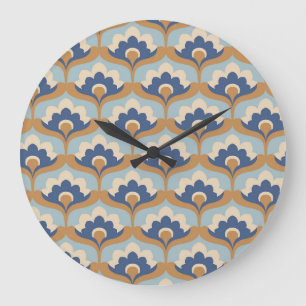 Vintage Floral Seamless Design. Large Clock