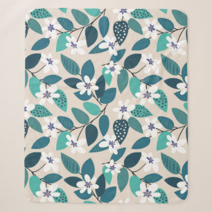 Vintage floral seamless pattern. Beautiful white f Sherpa Blanket