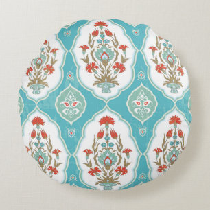Vintage floral seamless pattern in oriental style round cushion