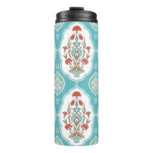 Vintage floral seamless pattern in oriental style thermal tumbler