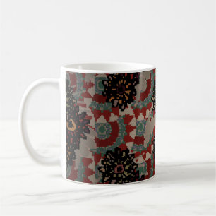 Vintage floral seamless pattern. Red, beige and g Coffee Mug
