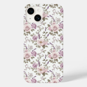 Vintage Floral Seamless Pattern: Roses & Lavender Case-Mate iPhone 14 Case