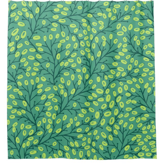 Vintage Floral Seamless Pattern Shower Curtain (Front)