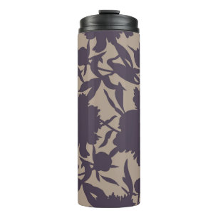 Vintage floral seamless pattern. Silhouettes made Thermal Tumbler
