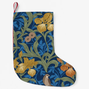 Vintage floral seamless pattern with orange iris a small christmas stocking
