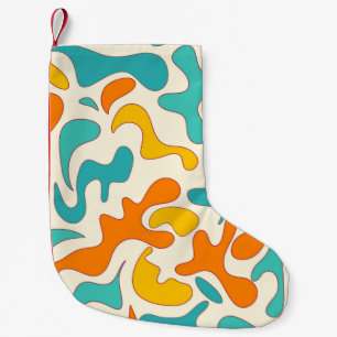 Vintage floral seamless pattern with retro swirl s small christmas stocking