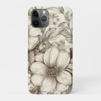 Vintage Floral Sepia Pattern (13)