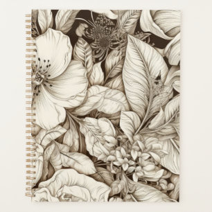 Vintage Floral Sepia Pattern (9) Planner