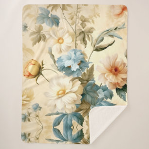 Vintage Floral Sherpa Blanket