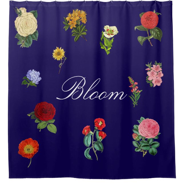 Vintage Floral Shower Curtain (Front)