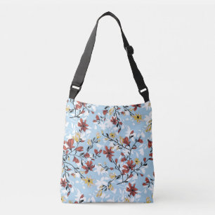 Vintage Floral: Simple Fabric Background. Crossbody Bag