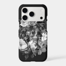 Vintage Floral Skull Black & White Customisable