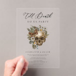 Vintage Floral Skull & Butterfly Gothic Wedding Acrylic Invitations<br><div class="desc">Vintage Floral Skull & Butterfly Gothic Wedding Acrylic Invitations</div>